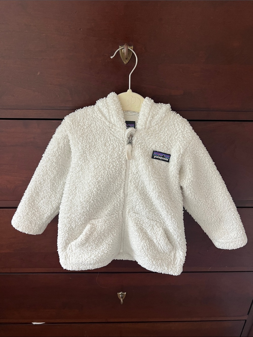 Patagonia Ivory Sherpa Hooded Fleece Jacket - Toddler Bear Ear Hood